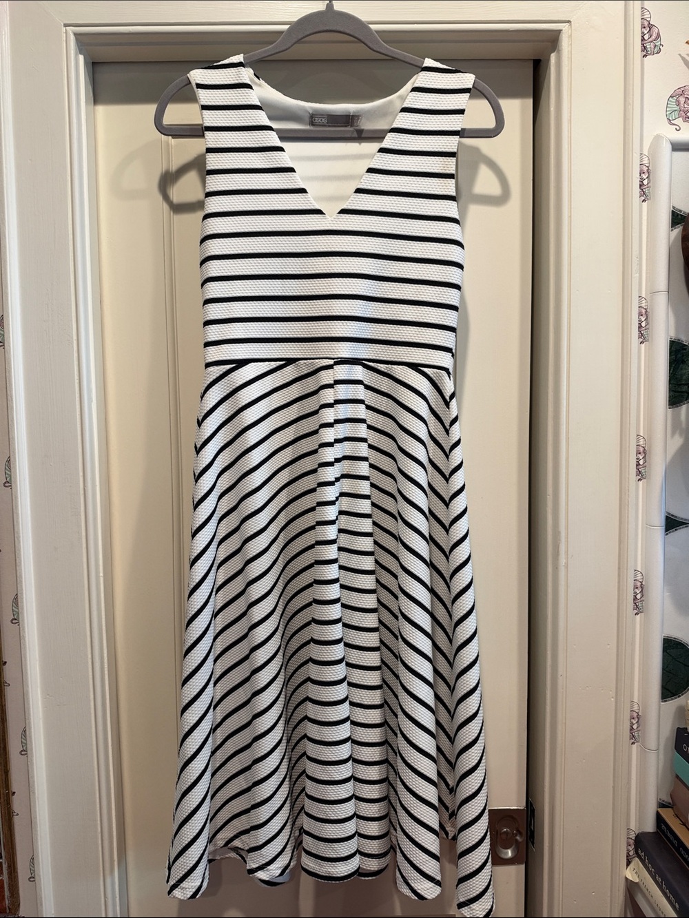 Sleeveless Striped V-Neck Dress